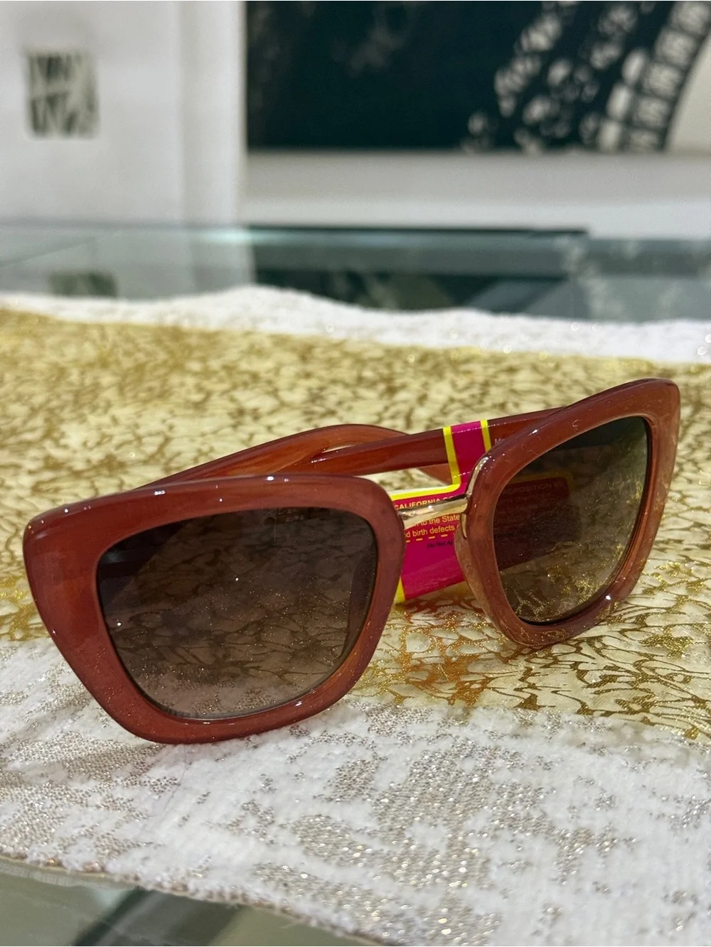 NWT Catherine Malandrino Cat-Eye Sunglasses in Mauve, Very Rare, Vintage